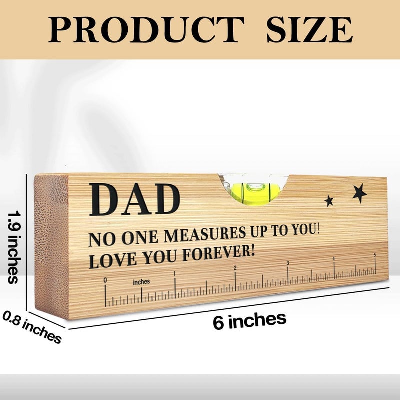 AACQQ Fathers Day Birthday Gifts for Dad from Daughter Son Wife Wooden Spirit Level Valentines Christmas Thank You Gifts Ideas for Daddy New Dad Grandpa Papa - Image 2